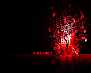 abstract red shapes vector illustration