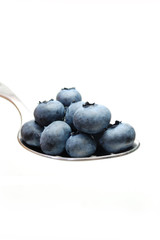 Blueberries on a spoon