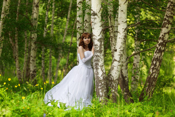 The girl in a wedding dress