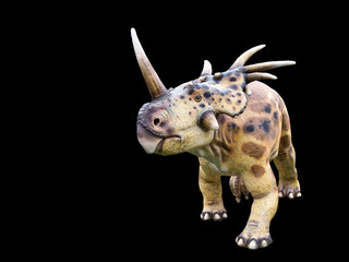 Dinosaurier vor schwarzem Hintergrund