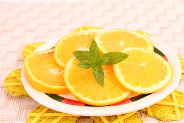Keuken foto achterwand Plakjes fruit Sinaasappelschijfjes