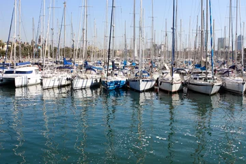 Papier Peint photo Lavable Sports nautique Port de Barcelone, Espagne