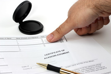 Getting thumb print for official record