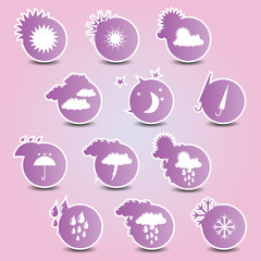 weather fun icon set