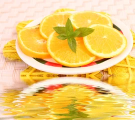Foto op Plexiglas anti-reflex Plakjes fruit Sinaasappels