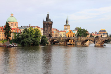 Fototapeta na wymiar Prague Old Town with the Bridge Tower and Charles Bridge