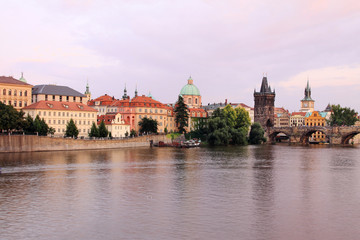 Naklejka na ściany i meble Prague Old Town with the Bridge Tower and Charles Bridge