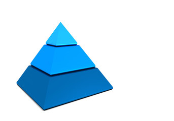 Business Pyramide in drei Teilen - Blau