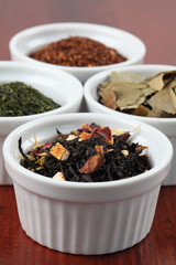 Tea collection - flavored black tea, ginkgo, rooibos, green tea
