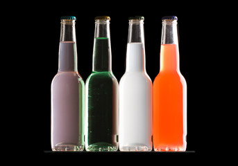 bottles with tasty drink