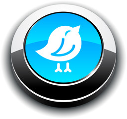 Bird 3d round button.
