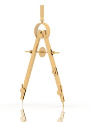 Drawing compasses on a white background