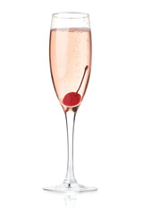 Rose champagne with maraschino