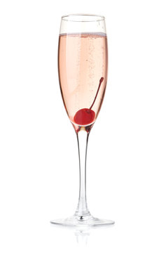 Rose champagne with maraschino