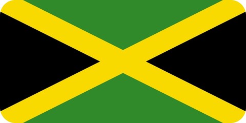 Drapeau de la Jamaïque aux coins arrondis