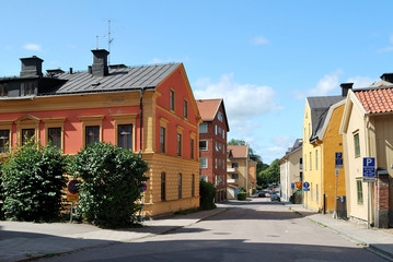 Beautifu sunny street in Uppsala