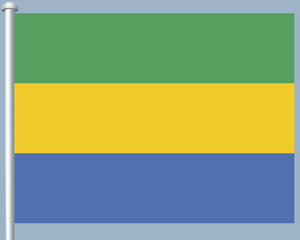 Flaggenserie-Zentralafrika-Gabun