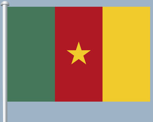 Flaggenserie-Zentralafrika-Kamerun
