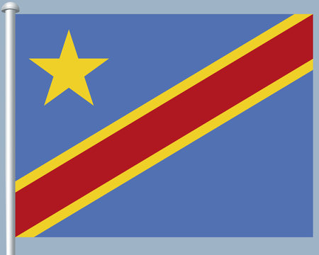 Flaggenserie-Zentralafrika-Demokratische Republik Kongo