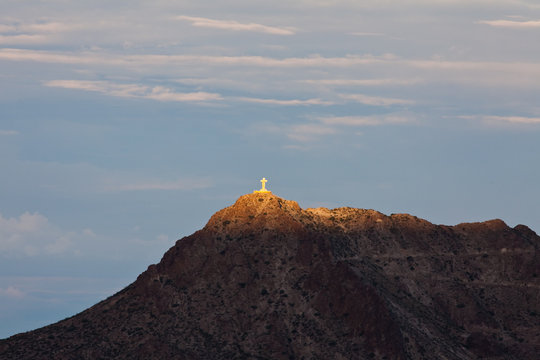 Mount Cristo Rey At Sunrise