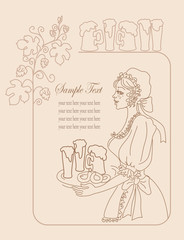 Bavarian woman with beer