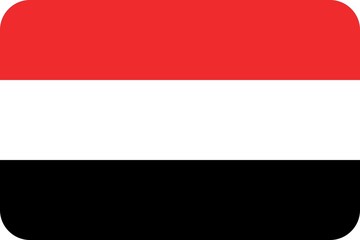 Drapeau du Yémen aux coins arrondis