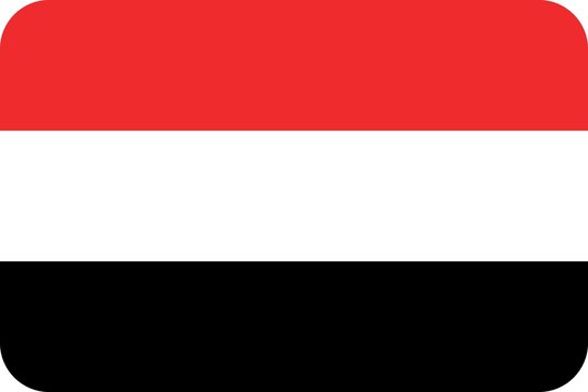 Drapeau du Yémen aux coins arrondis