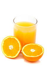 Fototapeta na wymiar Oranges and orange juice