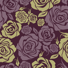 Seamless vintage flower rose pattern