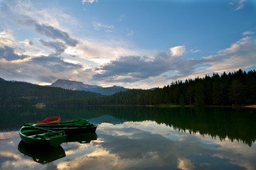 Resting boats, Montenegro, Durmitor,  Black lake