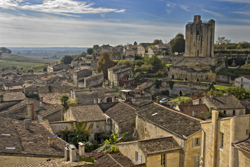 Fototapeta na wymiar Rooftops of Saint Emilion - A Unesco World Heritage Site.