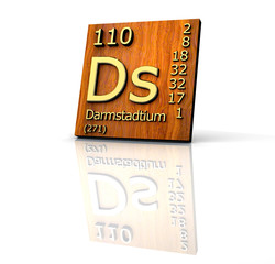 Darmstadtium Periodic Table of Elements - wood board