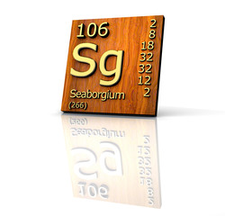 Seaborgium Periodic Table of Elements - wood board