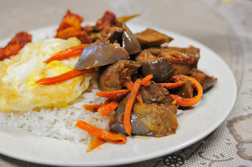 Simple rice set meal