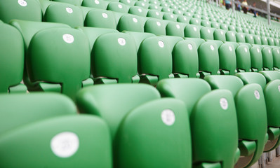 Safety  plastic armchairs on stadium tribune