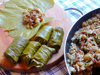 Vine leaves stuffed