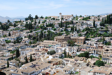 Obraz premium Stunning city view of Granada, from Alhambra palace