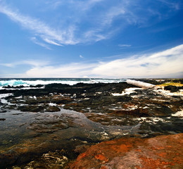 Green sand beach on the Big Island. Hawaii. USA