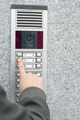 Video intercom in the entry of a house