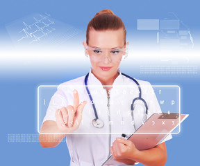 Young nurse in white uniform