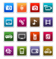 Multimedia Icons -  sticker series