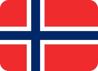 Naklejka premium Drapeau de la Norvège aux coins arrondis