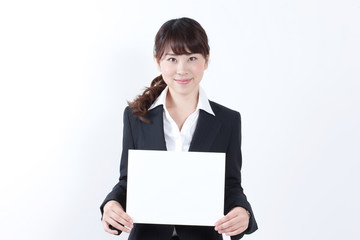 Fototapeta premium ボードを持つ女性