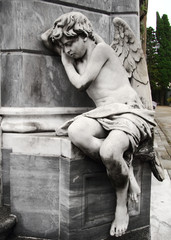 marble sculpture angel at buenos aires cemetery