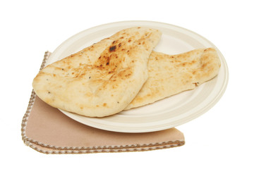Naan bread on a plate