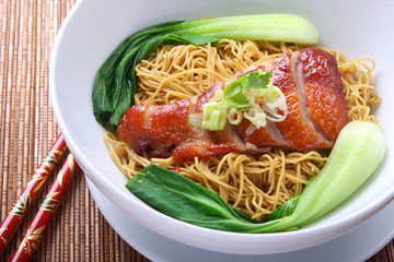 Asian Peking Duck noodle soup