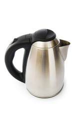 Shiny kettle isolated on the white background