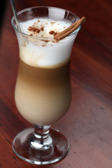 Cafe latte with cinnamon