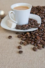 Deurstickers Koffiebar koffiebonen