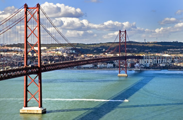 The 25th of April Suspension Bridge in Lisbon